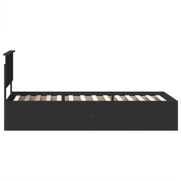 Рамка за легло с таблото Черно 90 x 190 cm Инженерно дърво