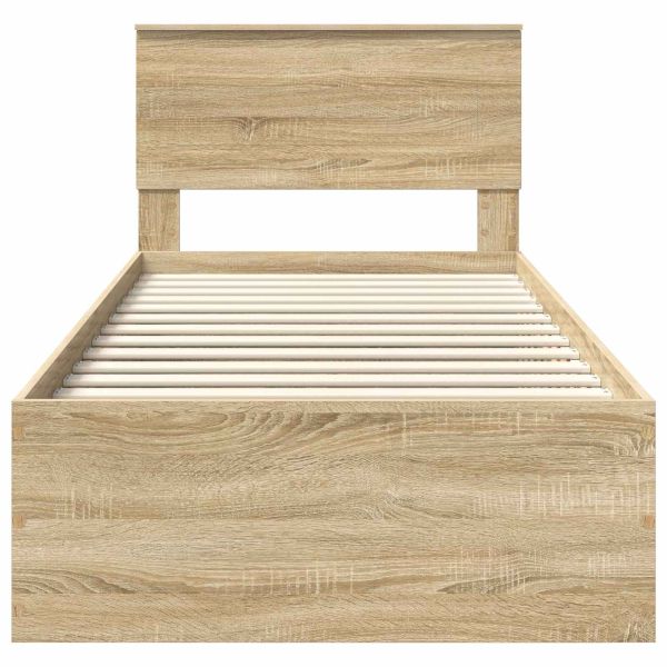 Рамка за легло с таблото Сонома дъб 90 x 190 cm Инженерно дърво