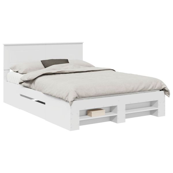 Рамка за легло с таблото Бяло 160 x 200 cm Инженерно дърво