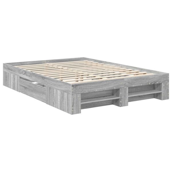 Рамка за легло Сив Сонома 160 x 200 cm Инженерно дърво