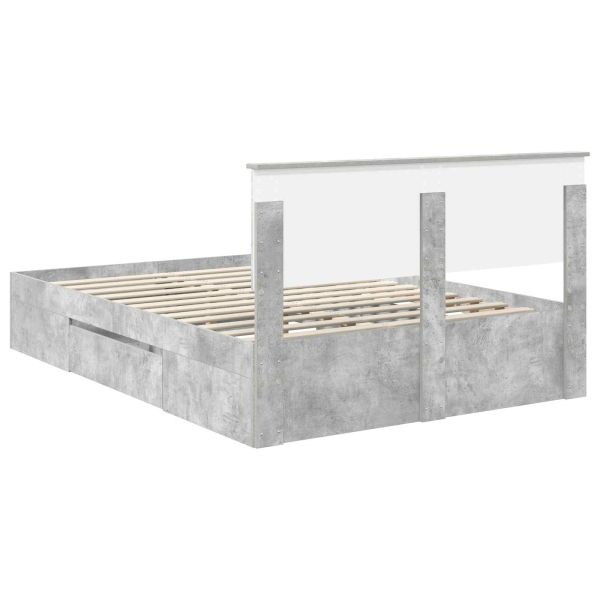 Рамка за легло Циментено сиво 150 x 200 cm Инженерно дърво