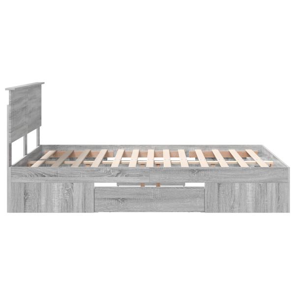 Рамка за легло Сив Сонома 150 x 200 cm Инженерно дърво