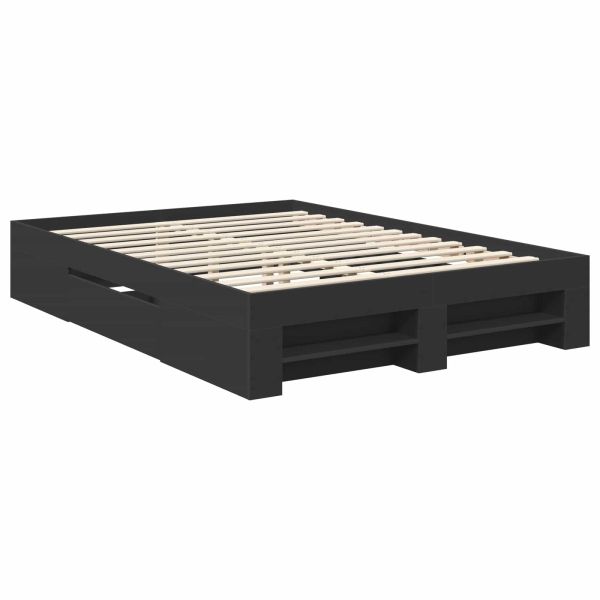 Рамка за легло с таблото Черно 140 x 200 cm Инженерно дърво