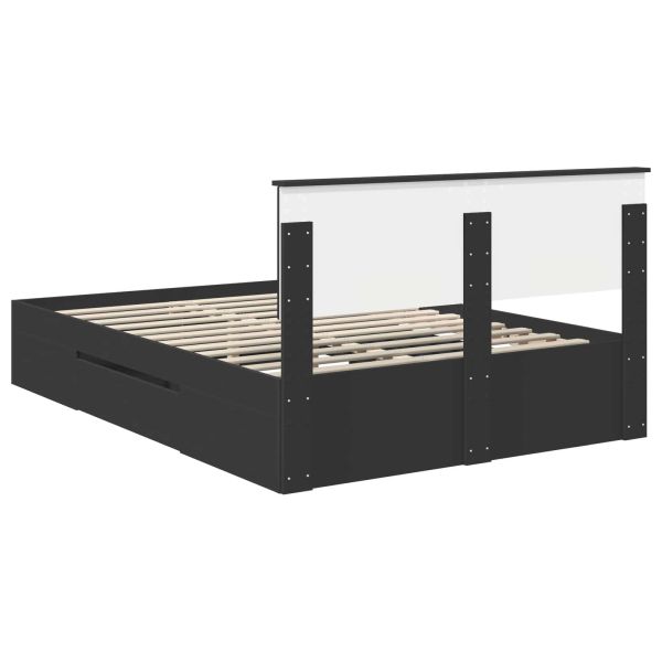 Рамка за легло с таблото Черно 140 x 200 cm Инженерно дърво