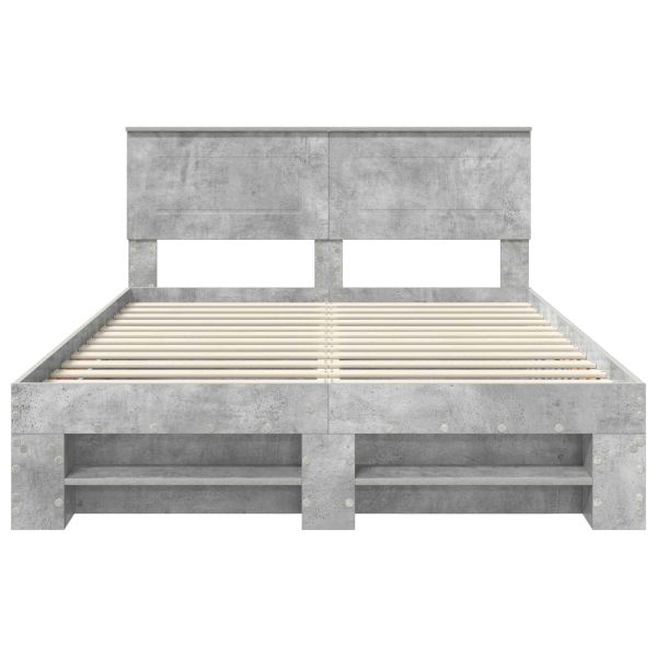 Рамка за легло Циментено сиво 140 x 200 cm Инженерно дърво