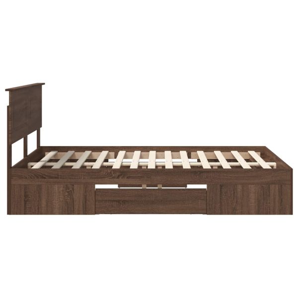 Рамка за легло с таблото Кафяв дъб 140 x 200 cm Инженерно дърво