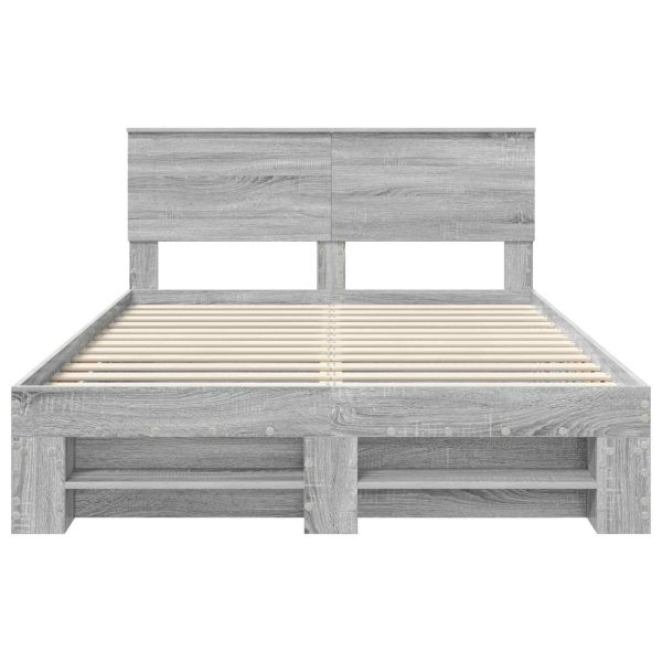 Рамка за легло Сив Сонома 140 x 200 cm Инженерно дърво
