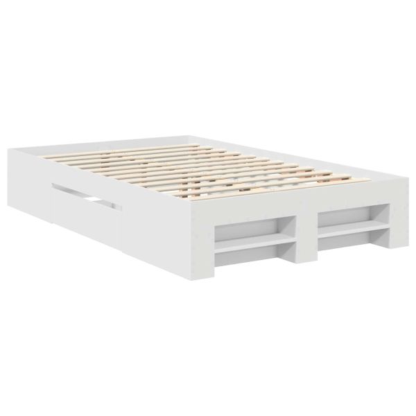 Рамка за легло с таблото Бяло 137 x 203 см Инженерно дърво