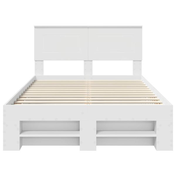 Рамка за легло с таблото Бяло 137 x 203 см Инженерно дърво