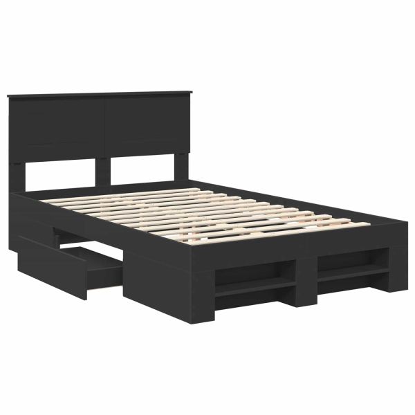 Рамка за легло с таблото Черно 137 x 203 см Инженерно дърво
