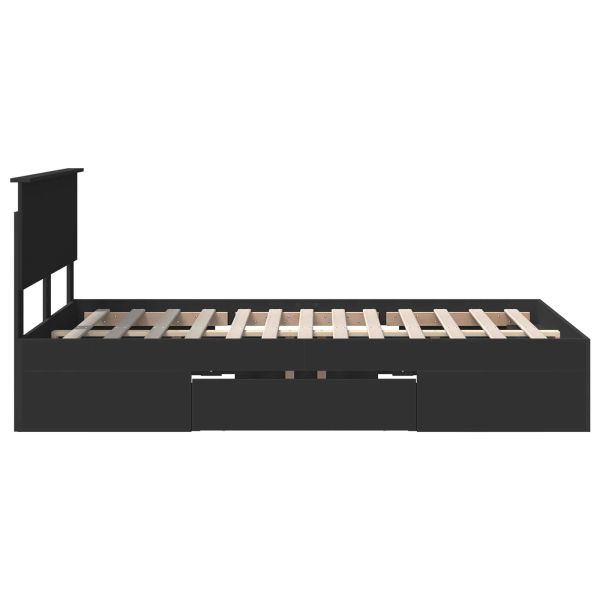 Рамка за легло с таблото Черно 137 x 203 см Инженерно дърво