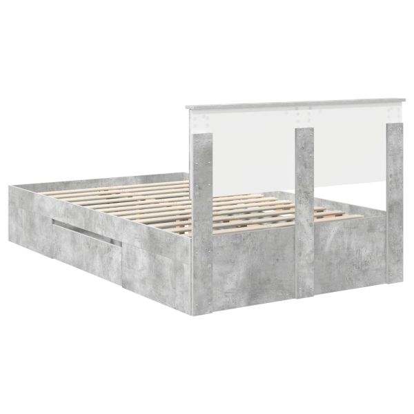 Рамка за легло Циментено сиво 120 x 200 cm Инженерно дърво