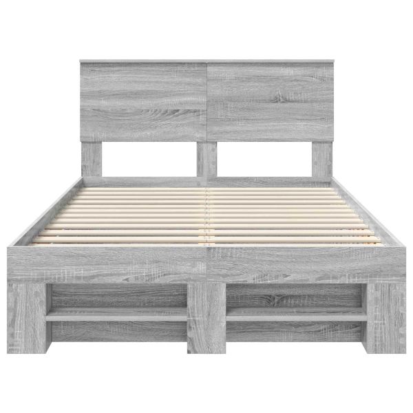 Рамка за легло Сив Сонома 120 x 200 cm Инженерно дърво