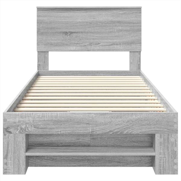 Рамка за легло с таблото Сив Сонома 100 x 200 м Инженерно дърво