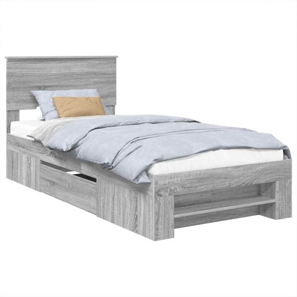 Рамка за легло с таблото Сив Сонома 90 x 200 cm Инженерно дърво