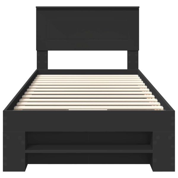 Рамка за легло с таблото Черно 80 x 200 cm Инженерно дърво