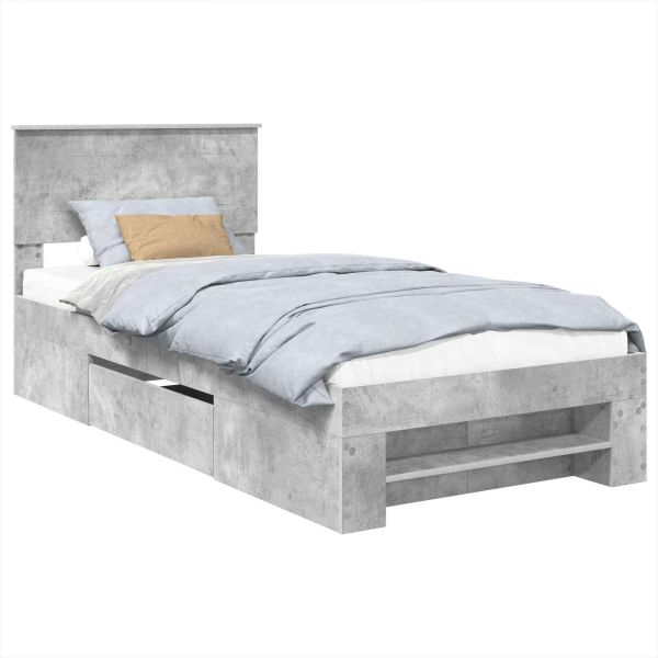 Рамка за легло Циментено сиво 80 x 200 cm Инженерно дърво