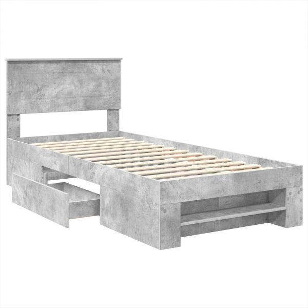 Рамка за легло Циментено сиво 80 x 200 cm Инженерно дърво