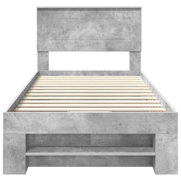 Рамка за легло Циментено сиво 80 x 200 cm Инженерно дърво