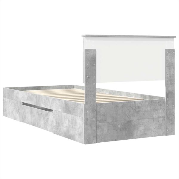 Рамка за легло Циментено сиво 80 x 200 cm Инженерно дърво