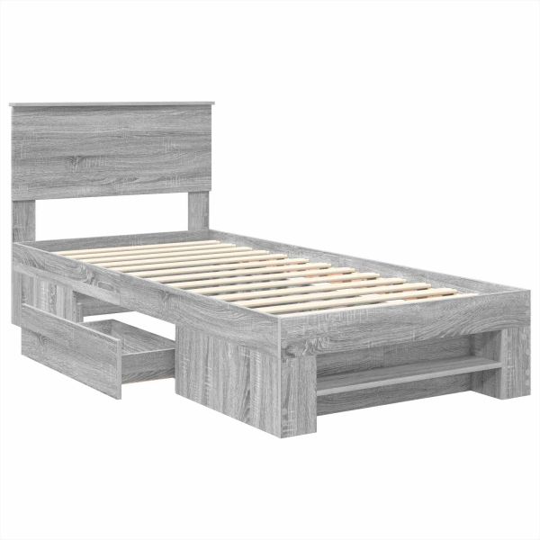 Рамка за легло с таблото Сив Сонома 80 x 200 cm Инженерно дърво