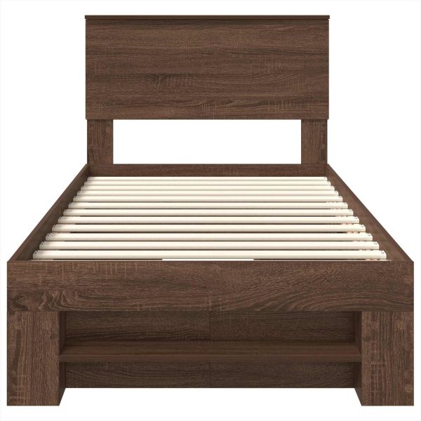 Рамка за легло с таблото Кафяв дъб 80 x 200 cm Инженерно дърво