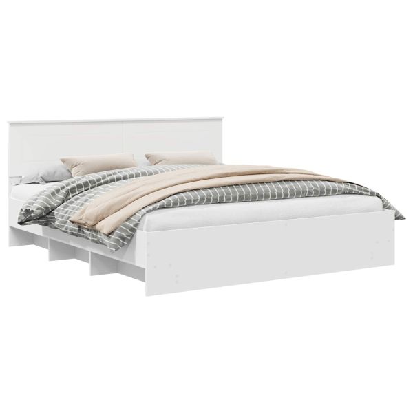 Рамка за легло с таблото Бяло 200 x 200 cm Инженерно дърво