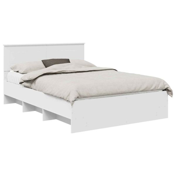 Рамка за легло с таблото Бяло 140 x 200 cm Инженерно дърво