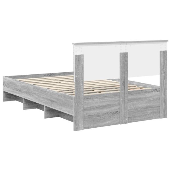 Рамка за легло Сив Сонома 137 x 203 см Инженерно дърво