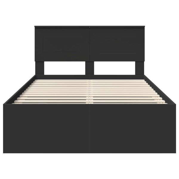 Рамка за легло с таблото Черно 120 x 123 см Инженерно дърво