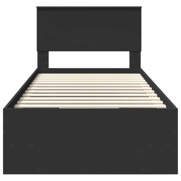 Рамка за легло с таблото Черно 80 x 200 cm Инженерно дърво