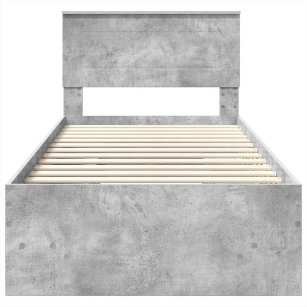 Рамка за легло Циментено сиво 80 x 200 cm Инженерно дърво
