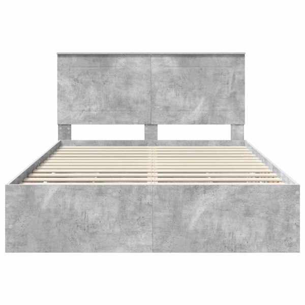 Рамка за легло Циментено сиво 160 x 200 cm Инженерна дървесина