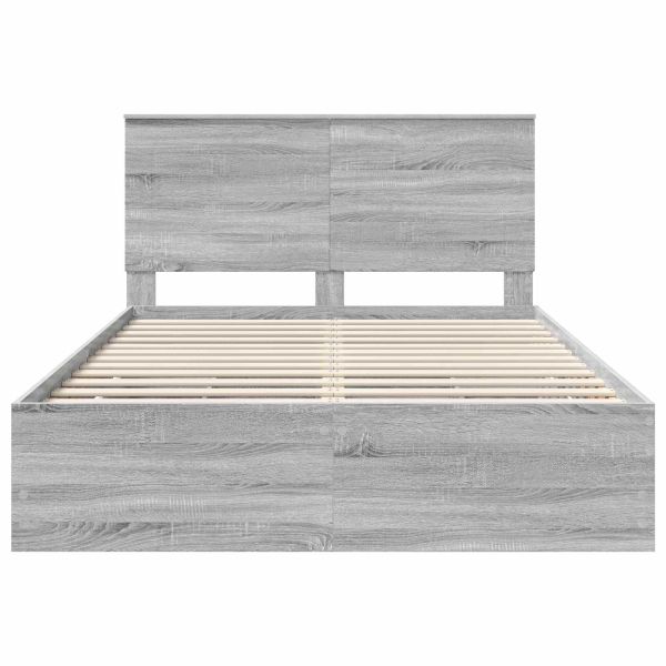Рамка за легло Сив Сонома 150 x 200 cm Инженерна дървесина