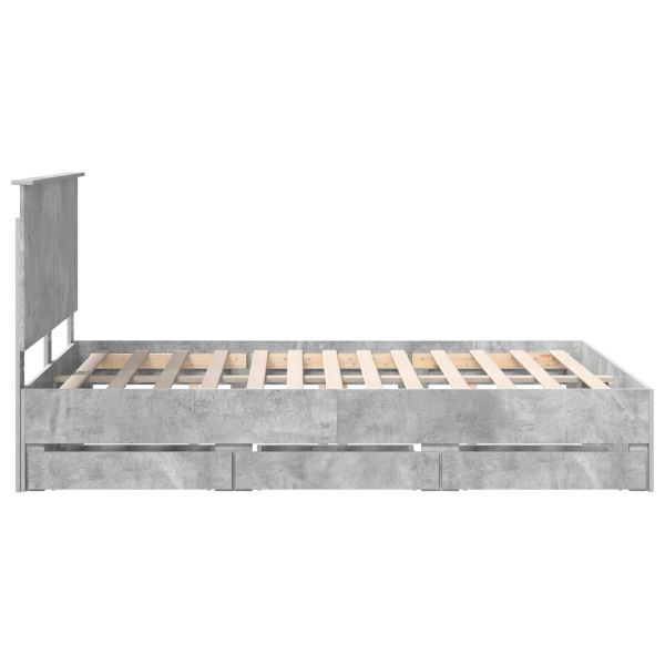 Рамка за легло Циментено сиво 140 x 190 cm Инженерна дървесина