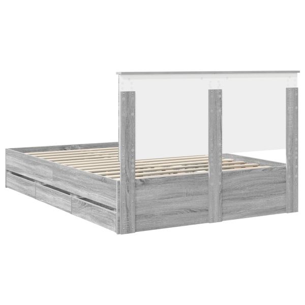 Рамка за легло Сив Сонома 140 x 200 cm Инженерна дървесина