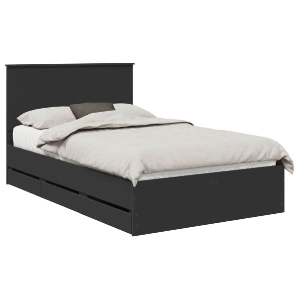 Рамка за легло с таблото Черно 120 x 200 cm Инженерна дървесина