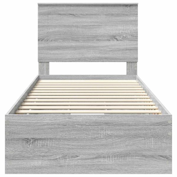 Рамка за легло Сив Сонома 90 x 190 cm Инженерна дървесина