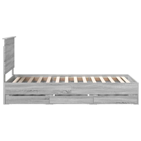 Рамка за легло Сив Сонома 90 x 190 cm Инженерна дървесина