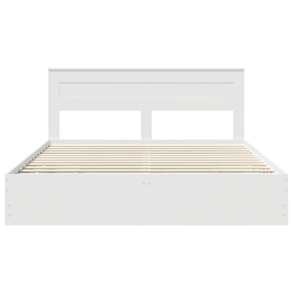 Рамка за легло с чекмедже Бяло 180 x 200 cm Инженерна дървесина