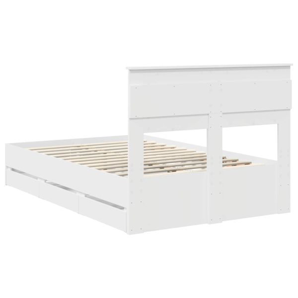 Рамка за легло с чекмедже Бяло 120 x 200 cm Инженерна дървесина