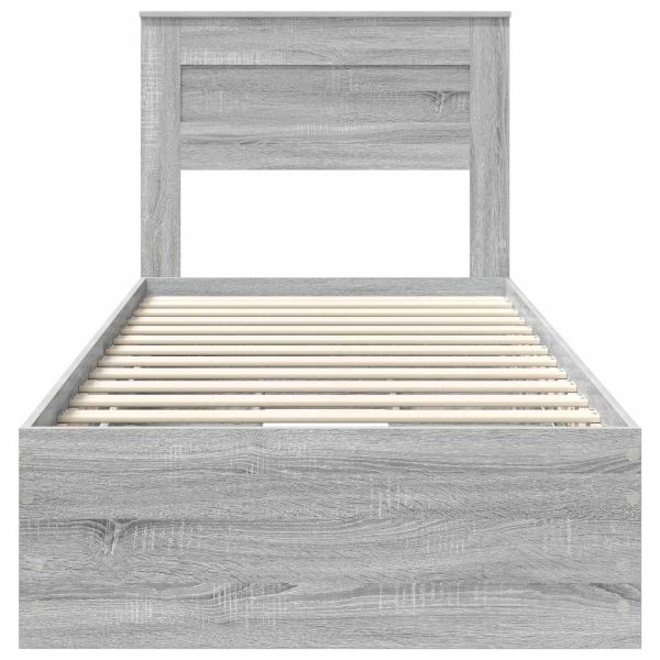 Рамка за легло Сив Сонома 100 x 200 cm Инженерна дървесина