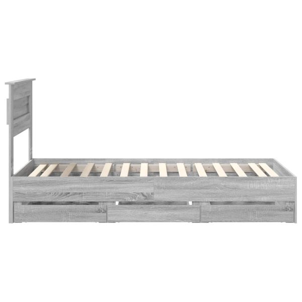 Рамка за легло Сив Сонома 75 x 190 cm Инженерна дървесина