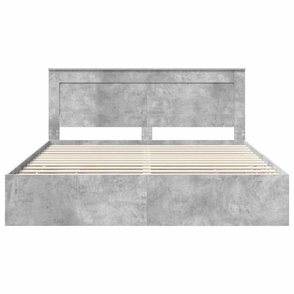 Рамка за легло Циментено сиво 200 x 200 cm Инженерна дървесина