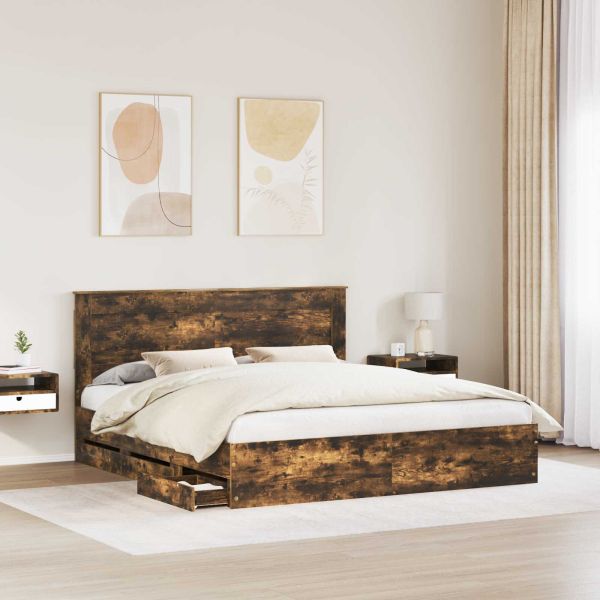 Рамка за легло Димян дъб 180 x 200 cm Инженерна дървесина