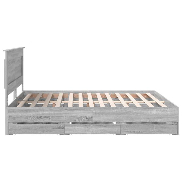 Рамка за легло Сив Сонома 180 x 200 cm Инженерна дървесина