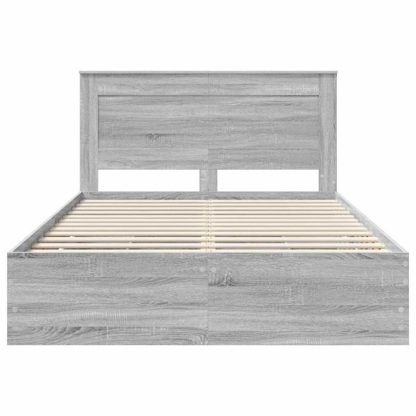 Рамка за легло Сив Сонома 140 x 200 cm Инженерна дървесина