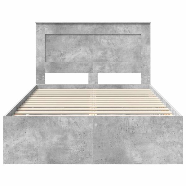 Рамка за легло Циментено сиво 120 x 190 cm Инженерна дървесина