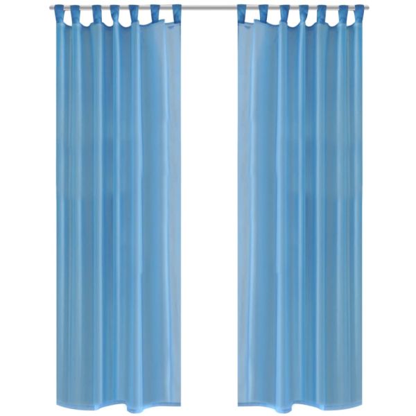 Тюркоазени прозрачни завеси 140 х 175 см – 2 броя