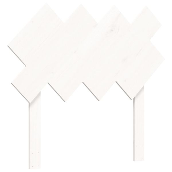 Легло за възрастни с табла, бяло, 90x200 см, масивно дърво